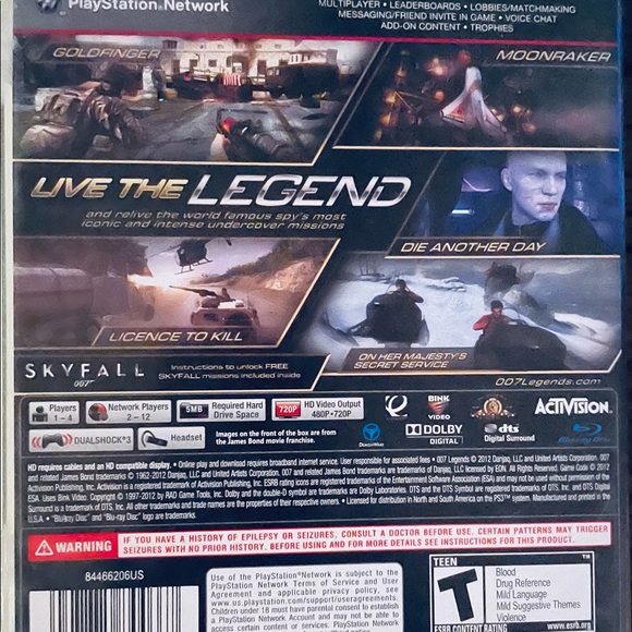 Other - PS3 007 Legends PlayStation 3 - No Manual